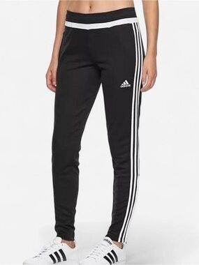 adidas Black Track Pants with White 3-Stripe Trim